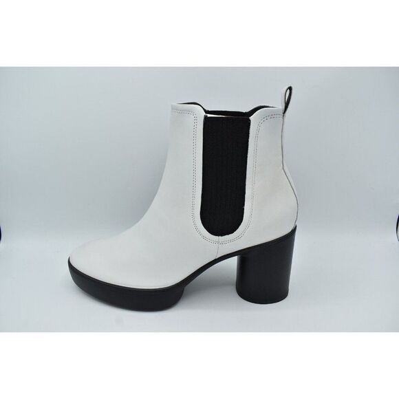 ECCO Womens Sz EU 40 US 9-9.5 Shape Motion 55 Bright White Leather Chelsea Boots - Picture 5 of 12